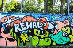 Grafiti Amfiteatr Rewal - fot. Robert Dajczak